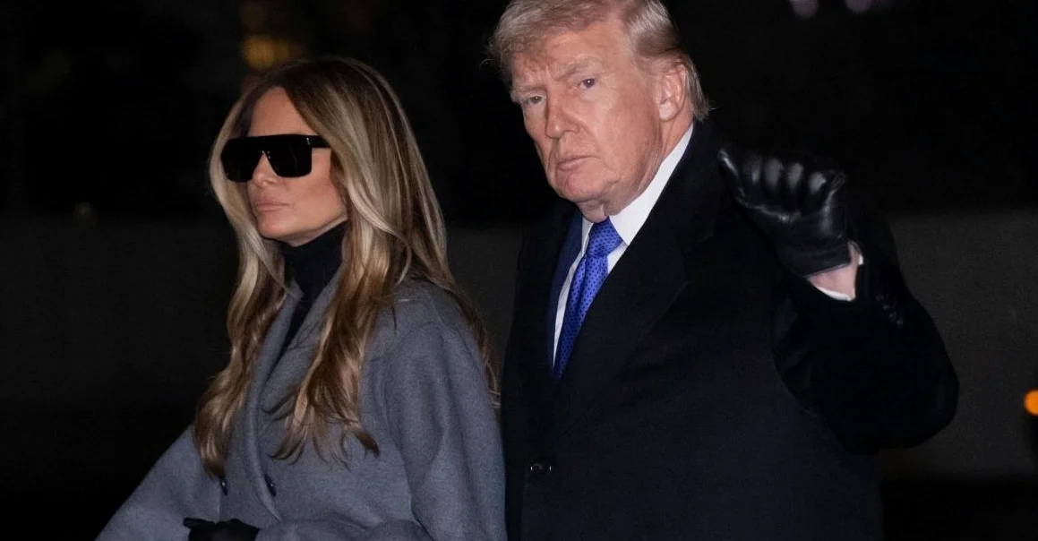 Melania Trump Wears Sunglasses at Night Exiting Air Force One