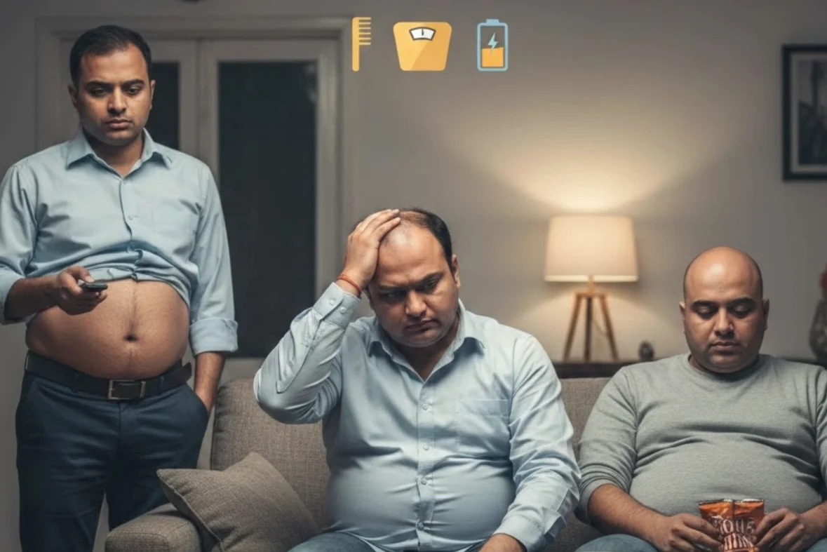 Médico de Mumbai advierte sobre la pérdida de cabello y el aumento de peso en hombres de 30 años