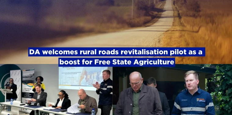 DA Hails Free State Rural Roads Pilot for Agricultural Boost