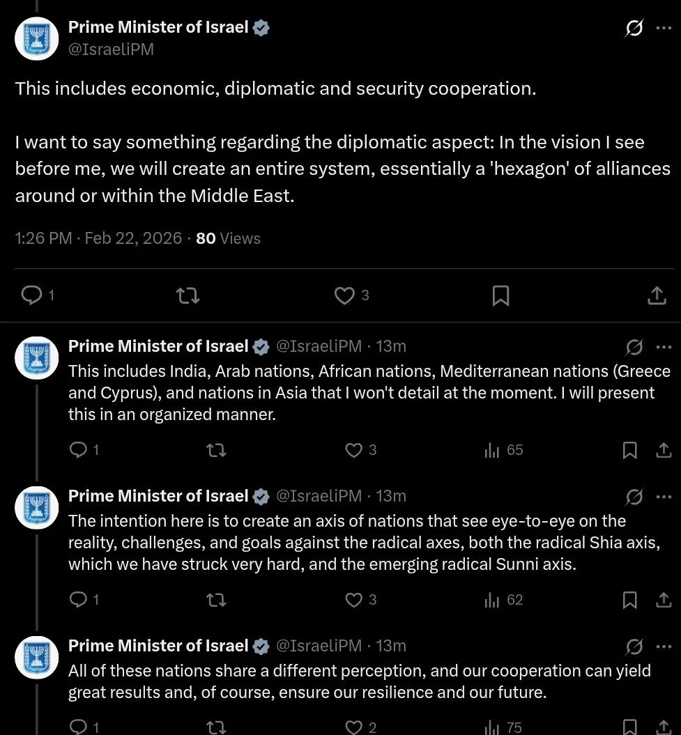 Netanyahu kündigt neuen Block gegen ‘radikale Achsen’ an