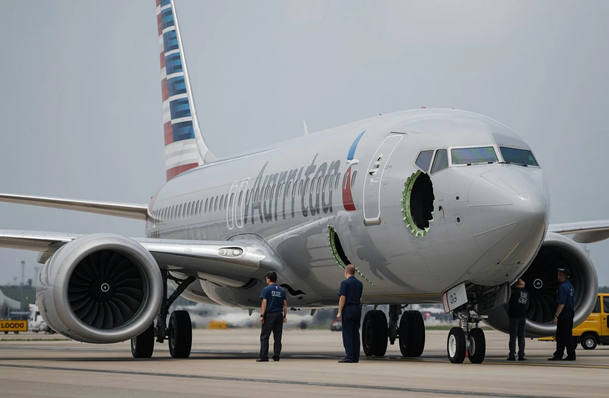미국항공 보잉 737 MAX, 콜롬비아 출발 후 마이애미 도착 시 의심되는 총탄 구멍 발견