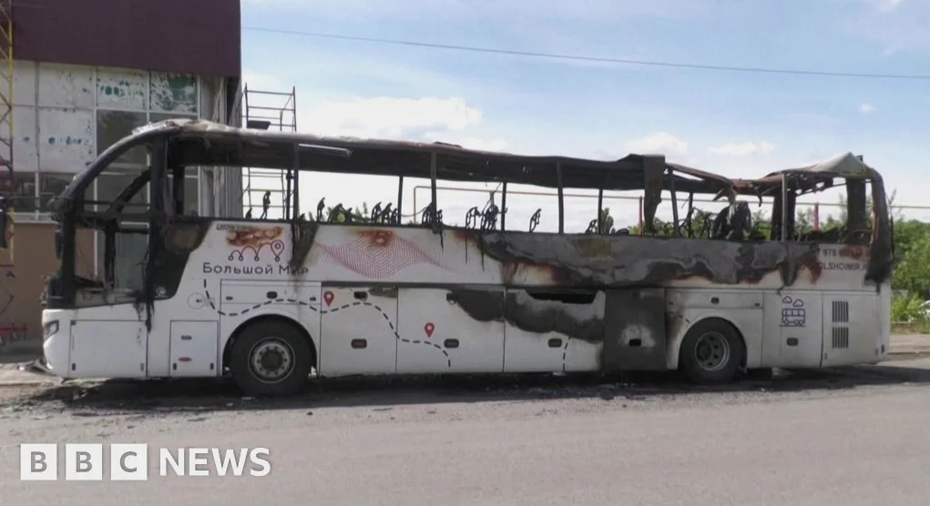 Eight killed as drone hits bus in Russian-occupied Ukraine