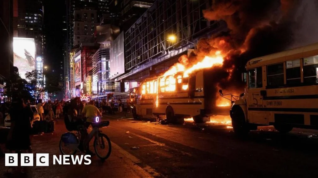 Teen Shot, Buses Torched in Manhattan After Knicks Win