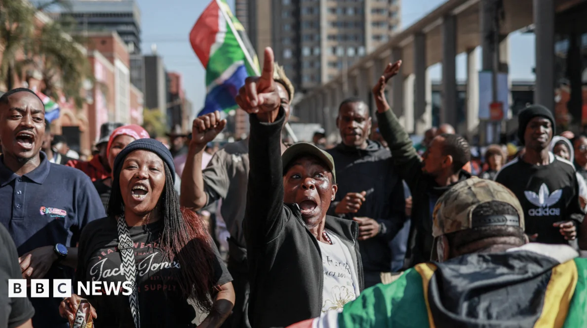 Thousands of anti-migrant protesters march in South Africa
