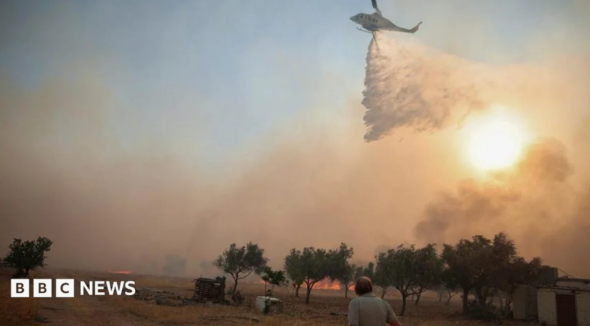 Two dead as helicopters fighting Greece wildfires collide in mid-air