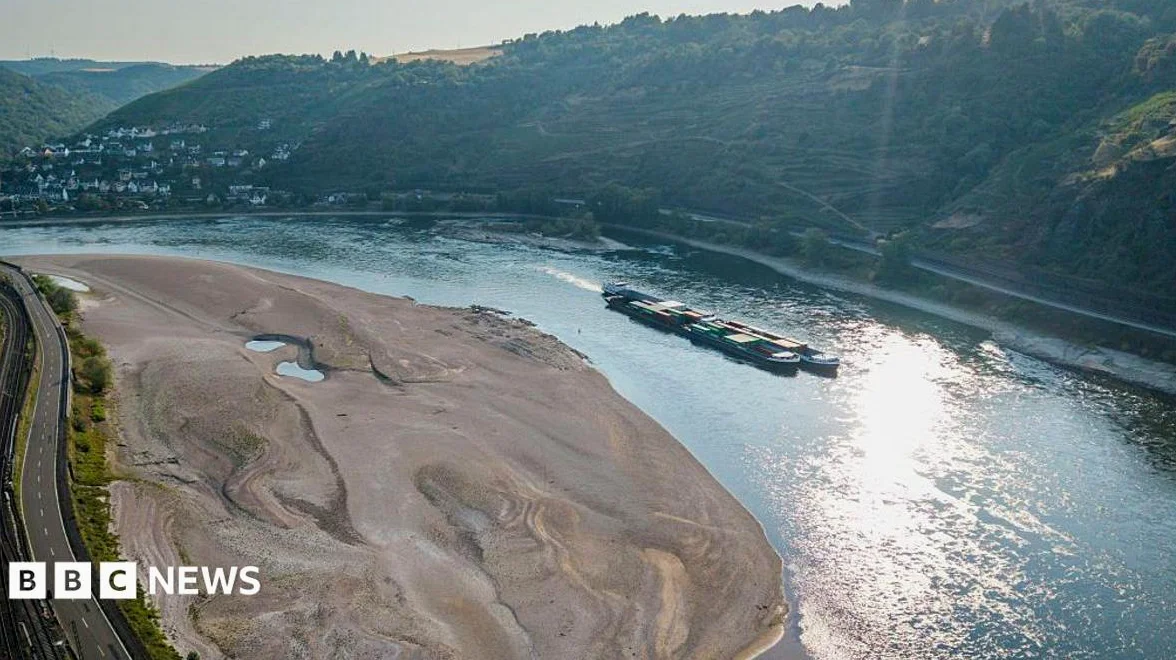 Rhine falls to record low levels as drought strains Europe's rivers
