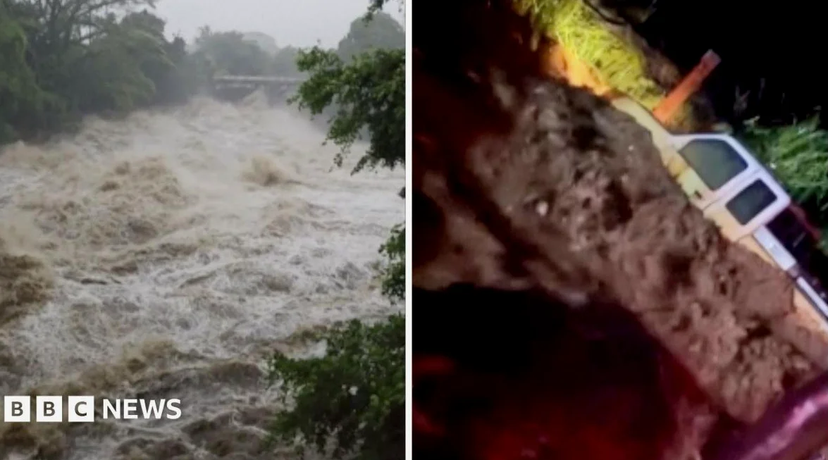 Flash Flood Sweeps Vehicle in Hawaii After Hurricane Lala