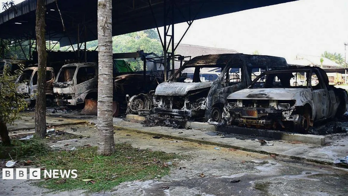 Dozens of co-ordinated arson attacks hit southern Thailand