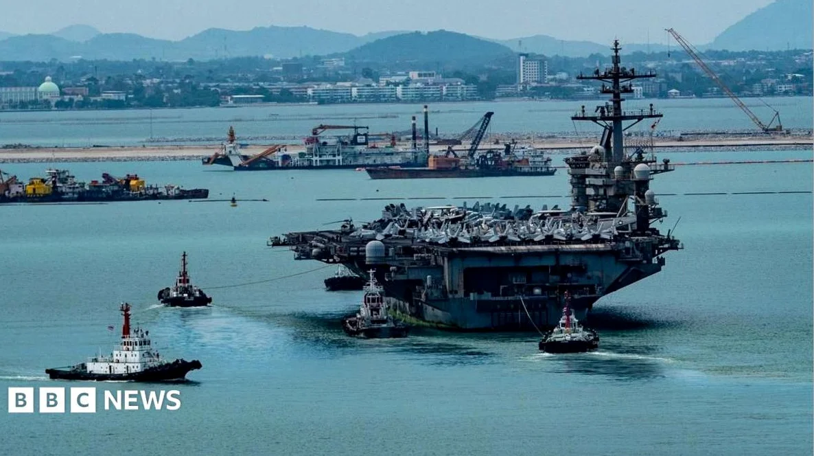 US Aircraft Carrier Docks Near Pattaya After 250 Days at Sea