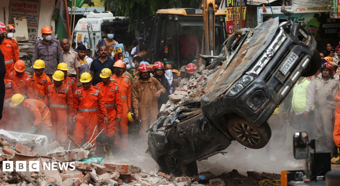 Dozens Feared Trapped in Delhi Building Collapse