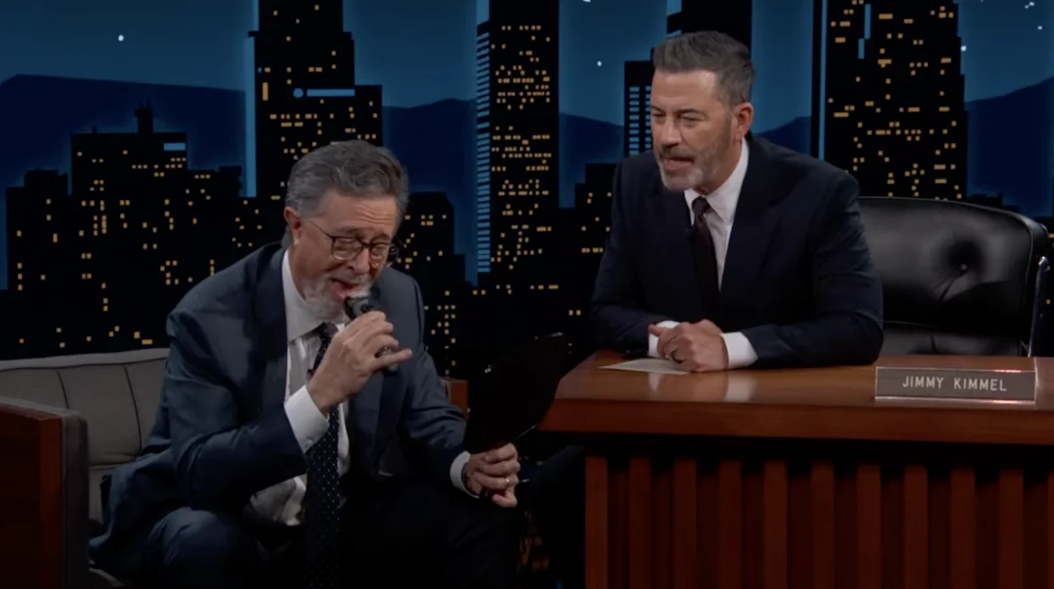 Jimmy Kimmel Makes Stephen Colbert Shave His Beard